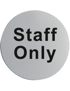 Plaque de porte inox Staff only Vogue - 75 mm