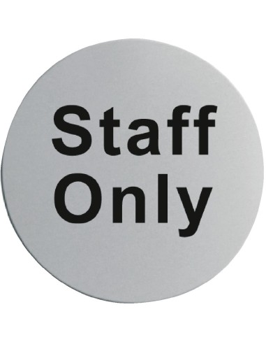 Plaque de porte inox Staff only Vogue - 75 mm