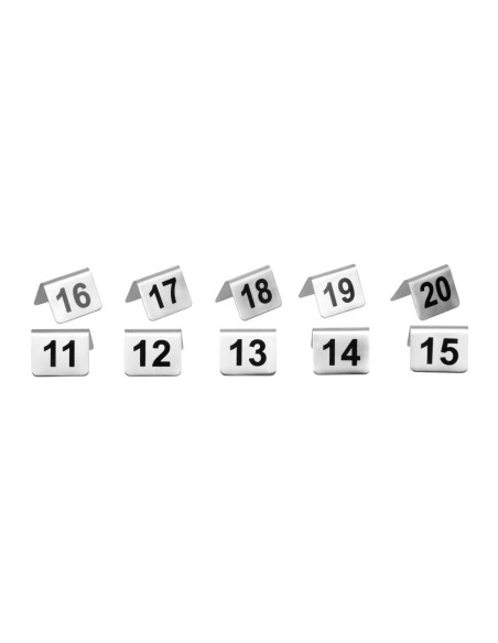 Lot de 10 numéros de table inox Olympia 11-20