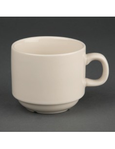 Tasses à thé empilables Olympia Ivory 206ml - lot de 12