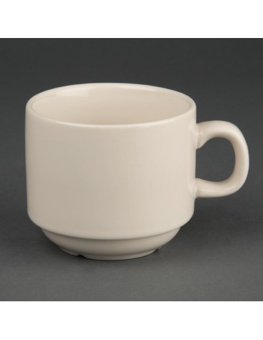 Tasses à thé empilables Olympia Ivory 206ml - lot de 12