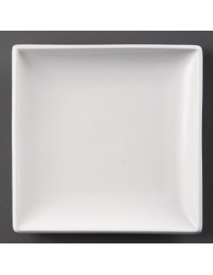 Assiettes carrées blanches Olympia 180 mm - lot de 12