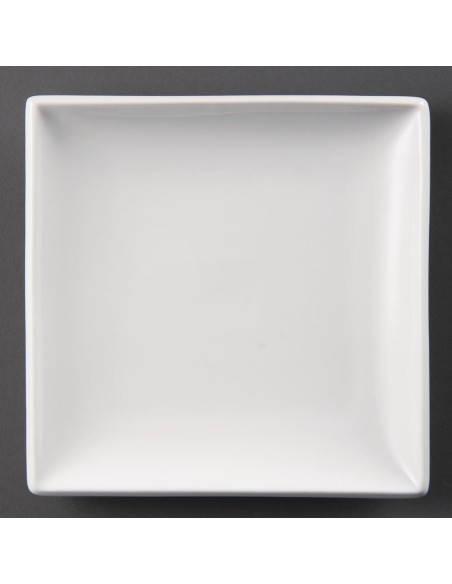 Assiettes carrées blanches Olympia 180 mm - lot de 12