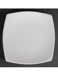Assiettes carrées Olympia Whiteware 240 mm - lot de 12