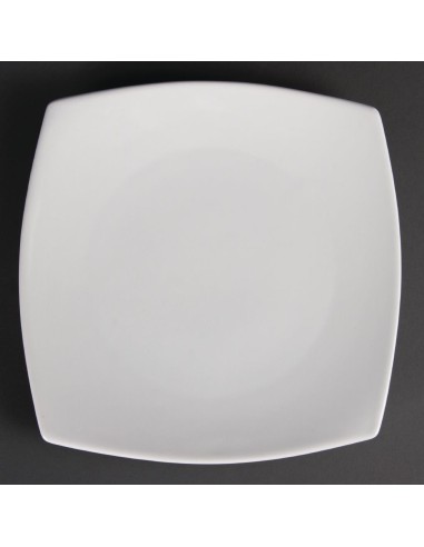 Assiettes carrées Olympia Whiteware 240 mm - lot de 12