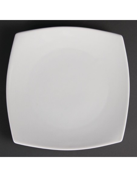 Assiettes carrées Olympia Whiteware 240 mm - lot de 12
