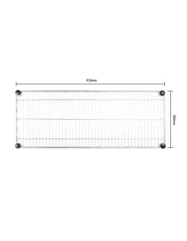 Etagère murale métallique Vogue 910 mm - acier chromé