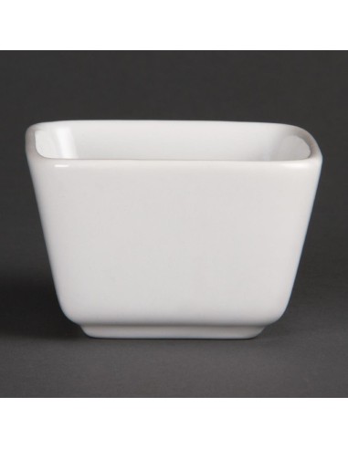 Minis plats carrés hauts Olympia Whiteware 75 mm - lot de 12