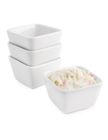 Minis plats carrés hauts Olympia Whiteware 75 mm - lot de 12