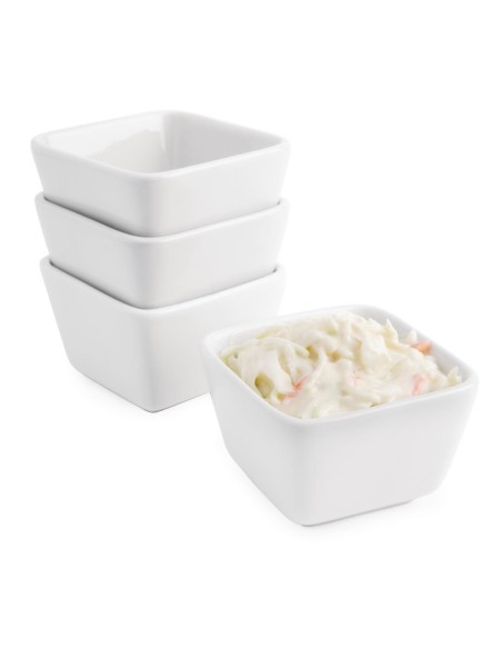 Minis plats carrés hauts Olympia Whiteware 75 mm - lot de 12