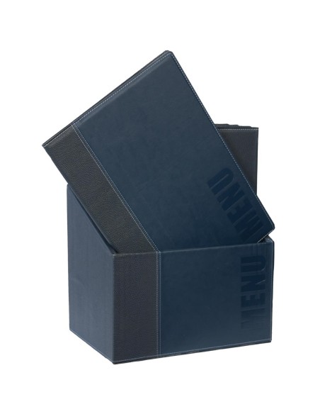 Coffret protège-menus Securit A4 bleu - Lot de 20