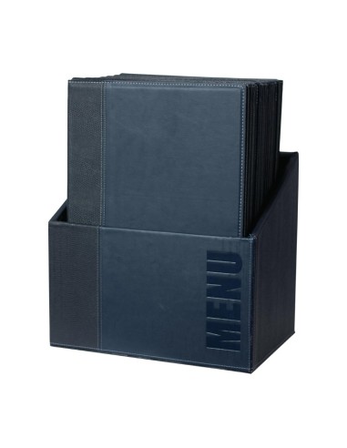 Coffret protège-menus Securit A4 bleu - Lot de 20