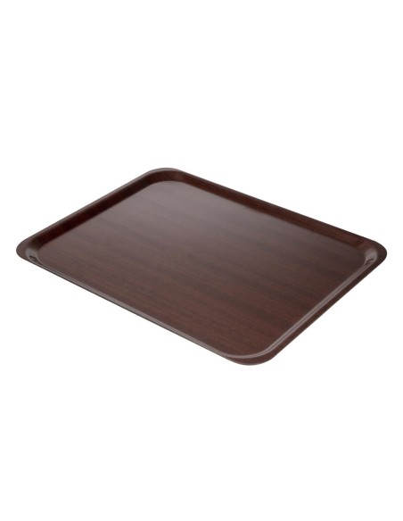 Plateau stratifié lisse Capri Cambro acajou 460 mm - Résistance thermique