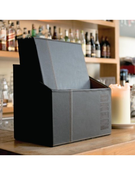Porte-menus A4 noir Securit - lot de 20 avec boîte