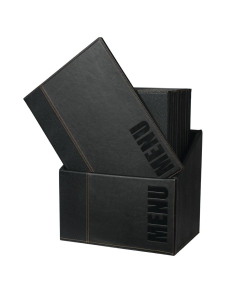 Porte-menus A4 noir Securit - lot de 20 avec boîte