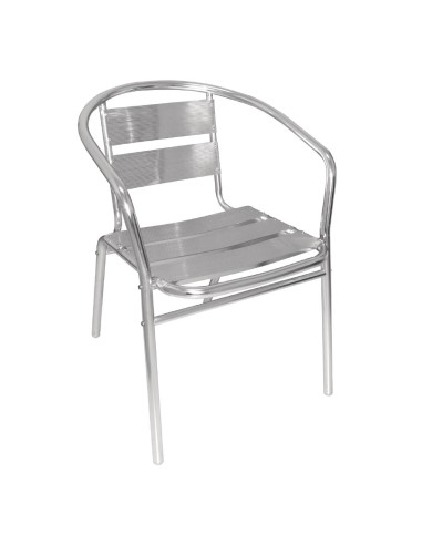 Fauteuils empilables en aluminium Bolero - lot de 4