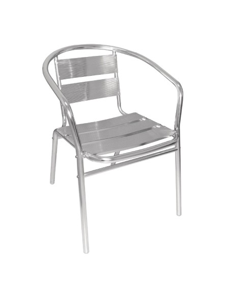 Fauteuils empilables en aluminium Bolero - lot de 4