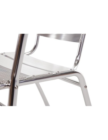 Fauteuils empilables en aluminium Bolero - lot de 4