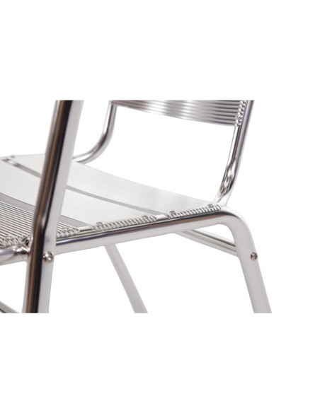 Fauteuils empilables en aluminium Bolero - lot de 4