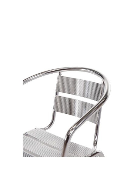 Fauteuils empilables en aluminium Bolero - lot de 4