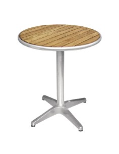 Table ronde en frêne Bolero 600mm - Aluminium argent