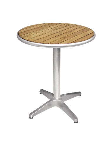Table ronde en frêne Bolero 600mm - Aluminium argent