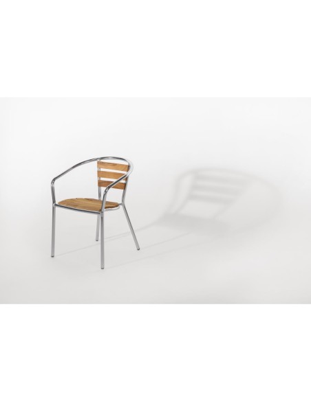 Fauteuils Bolero en frêne et aluminium 730 mm - lot de 4