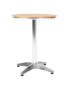 Table ronde en frêne Bolero 600mm - Aluminium argent 2