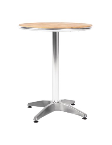 Table ronde en frêne Bolero 600mm - Aluminium argent