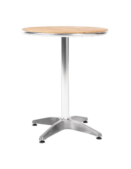 Table ronde en frêne Bolero 600mm - Aluminium argent