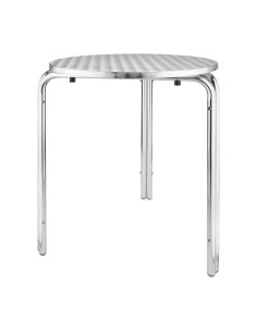 Table bistro ronde empilable Bolero 600mm - inox & aluminium