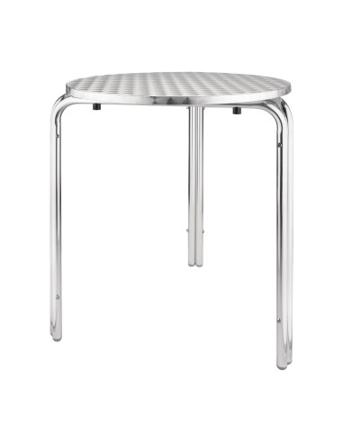 Table bistro ronde empilable Bolero 600mm - inox & aluminium