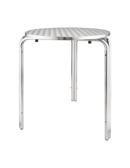 Table bistro ronde empilable Bolero 600mm - inox & aluminium