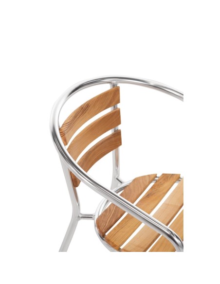 Fauteuils Bolero en frêne et aluminium 730 mm - lot de 4