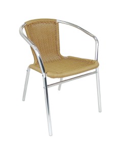 Fauteuils rotin PE et aluminium empilables Bolero - lot de 4 2
