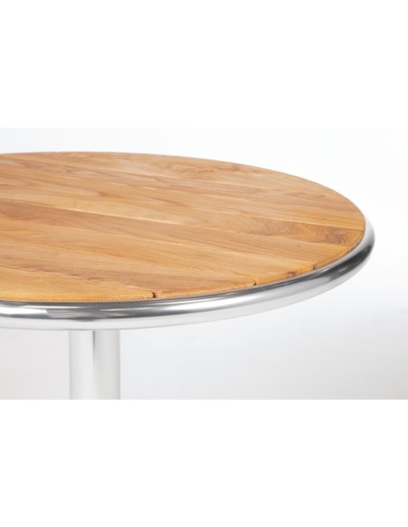 Table ronde en frêne Bolero 600mm - Aluminium argent
