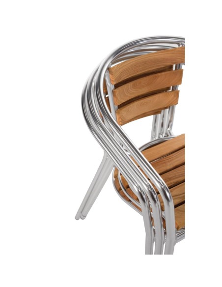 Fauteuils Bolero en frêne et aluminium 730 mm - lot de 4
