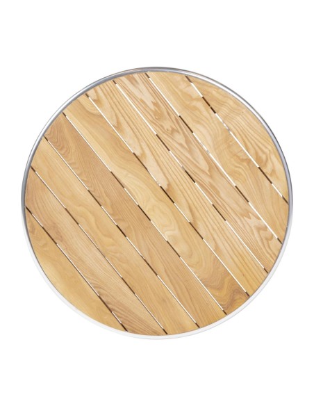Table ronde en frêne Bolero 600mm - Aluminium argent