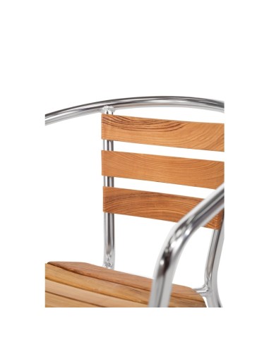 Fauteuils Bolero en frêne et aluminium 730 mm - lot de 4