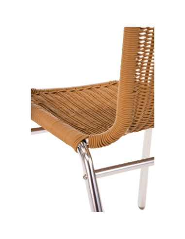 Fauteuils rotin PE et aluminium empilables Bolero - lot de 4