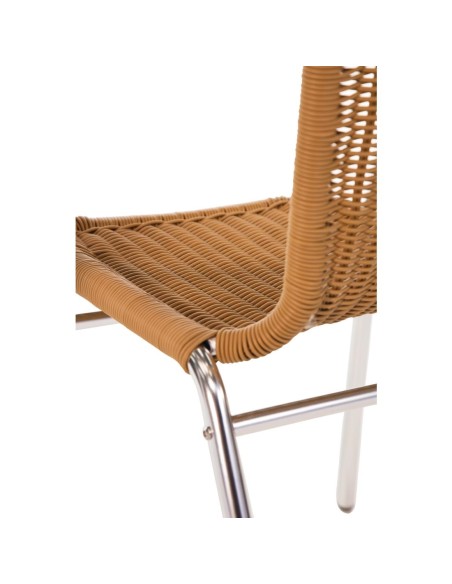 Fauteuils rotin PE et aluminium empilables Bolero - lot de 4
