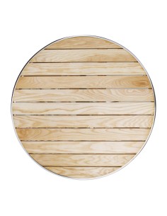 Table ronde en frêne Bolero 800mm - Aluminium et bois 2