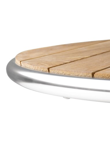 Table ronde en frêne Bolero 800mm - Aluminium et bois