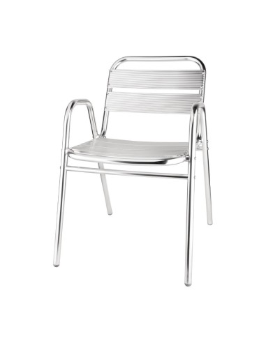 Fauteuils empilables Bolero en aluminium - lot de 4
