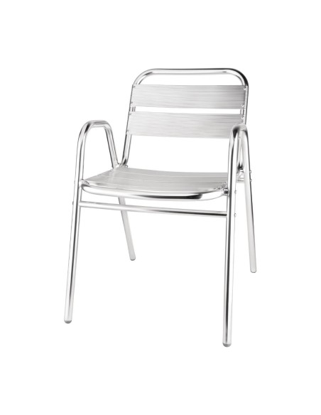 Fauteuils empilables Bolero en aluminium - lot de 4