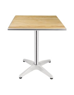 Table carrée en frêne Bolero 600mm - Aluminium & bois