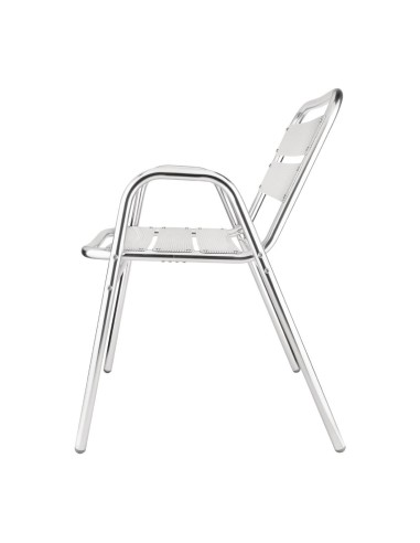 Fauteuils empilables Bolero en aluminium - lot de 4