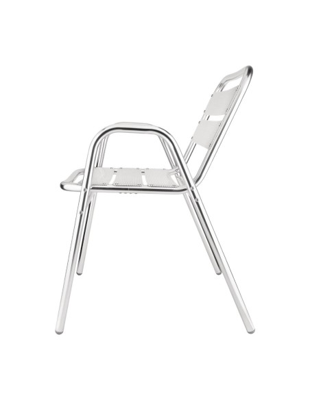 Fauteuils empilables Bolero en aluminium - lot de 4