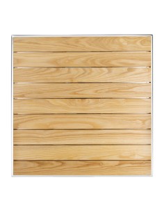 Table carrée en frêne Bolero 600mm - Aluminium & bois 2
