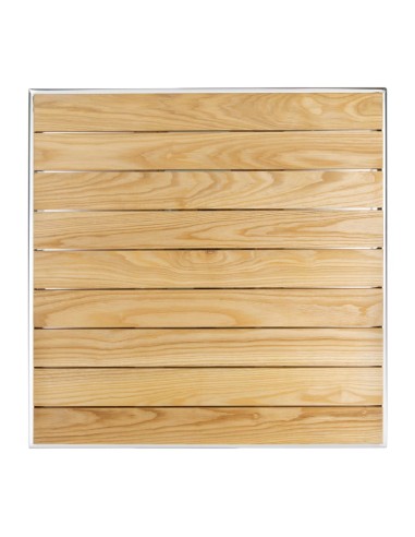 Table carrée en frêne Bolero 600mm - Aluminium & bois